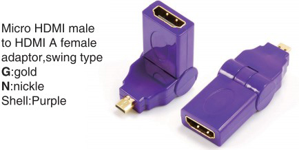 TR-13-001-6 Micro HDMI male to HDMI A female adaptor,swing type