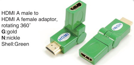 TR-13-006-5 HDMI A male to HDMI A female adaptor,rotating 360°