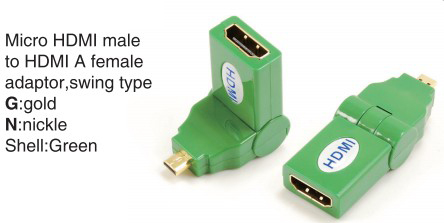 TR-13-001-5 Micro HDMI male to HDMI A female adaptor,swing type