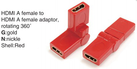 TR-13-008-2 HDMI A male to HDMI A female adaptor,rotating 360°