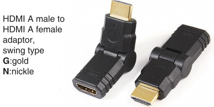 TR-10-018 HDMI A male to HDMI A female adaptor,swing type