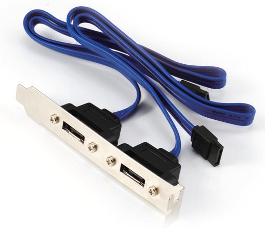 2 ESATA/2 ESATA 7Pin W/lock w/bracket for installation in PCI slot