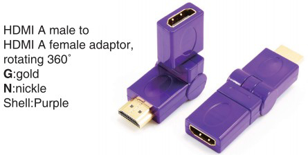 TR-13-006-6 HDMI A male to HDMI A female adaptor,rotating 360°