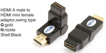 TR-13-005-1 HDMI A male to HDMI mini female adaptor,swing type