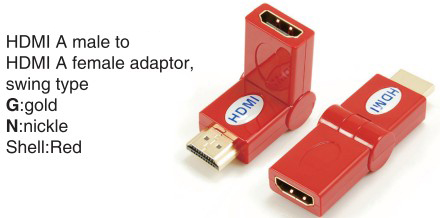 TR-13-009-3 HDMI A male to HDMI A female adaptor,swing type