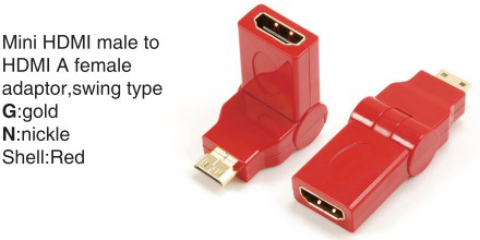 TR-13-003-2 Mini HDMI male to HDMI A female adaptor,swing type