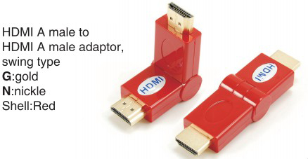 TR-13-010-3 HDMI A male to HDMI A female adaptor,swing type