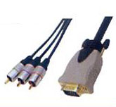 MOULDED HD 15PIN PLUG TO 3RCA PLUG(RGB)