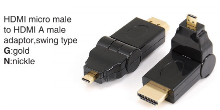 TR-12-001 HDMI mini male to HDMI A female adaptor,swing type