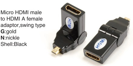 TR-13-001-1 Micro HDMI male to HDMI A female adaptor,swing type