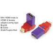 TR-13-003-8 Mini HDMI male to HDMI A female adaptor,swing type